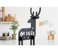 SECURIT Kreidetafel BAMBI schwarz 31x14.7x11.3cm, T3D-DEER