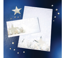 SIGEL Design Paper White Stars 90g,25 pcs., DP013/W