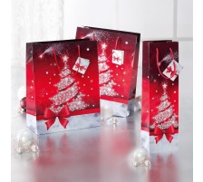 SIGEL Sac cadeau Sparkling Tree glossy 260x330x120mm 5 pcs., GT022