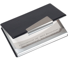 SIGEL Etui cartes visite 62x95mm argent/noir -20 cartes, VZ131