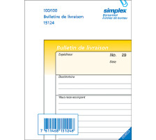 SIMPLEX Bon de livraison F A6 blanc/jaune 50x3 feuilles, 15127F
