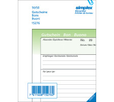 SIMPLEX Bons A6 vert/blanc 50x2 feuilles, 15276
