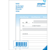 SIMPLEX Quittance D/F/I A6 bleu/blanc 50x2 feuilles, 15317