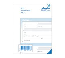 SIMPLEX Quittance D A6 blanc 50x2 feuilles, 15325