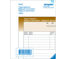 SIMPLEX Rapport journalier D/F/I A6 brun/blanc 50x2 feuilles, 15550