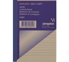 SIMPLEX Bon de livraison D/F/I A6 blanc 45x2 feuilles, 15801