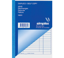 SIMPLEX Factures D/F/I A6 blanc/jaune 45x2 feuilles, 15830