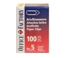 SMART OFFICE Trombones No.5 nickeles, 43mm 100 pcs., 115