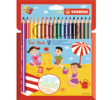 STABILO Trio Crayon de couleure Etui, c/taille-crayon 18 pcs., 203/218