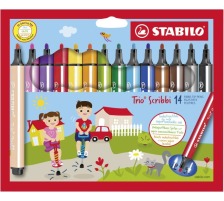STABILO Stylo fibre 1,5-2mm Trio Scribbi 14 pcs., 368/1401