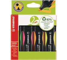 STABILO Textmarker GREEN BOSS 2-5mm 4-couleurs, 6070/4
