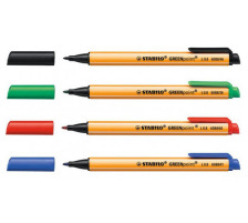 STABILO Faserschr. GREENpoint 0,8mm Etui mit 4 Farben, 6088/4