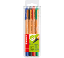 STABILO Faserschr. GREENpoint 0,8mm Etui mit 4 Farben, 6088/4