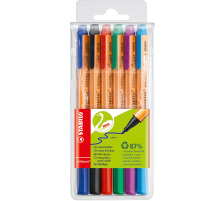 STABILO Faserschr. GREENpoint 0,8mm Etui mit 6 Farben, 6088/6