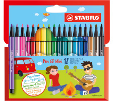 STABILO Stylo fibre Pen 68 18-Farbig, tui, 668/18