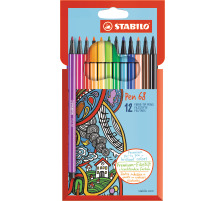 STABILO Stylo Fibre Pen 68 1mm 12 pcs., couleurs ass., 6812-7