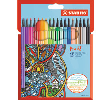STABILO Stylo fibre 68 Etui, carton 18 pcs., 68187