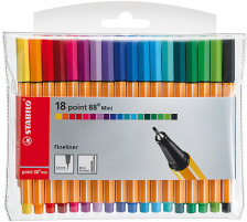 STABILO Point 88 Mini 0,4mm 18 Farben, Etui, 688/18-1