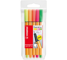 STABILO Point 88 MINI 0,4mm neon 5er tui, 68805-1