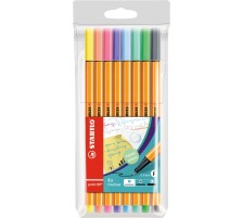 STABILO Fineliner Point 88 8er Etui Pastellfarben, 88/8-01