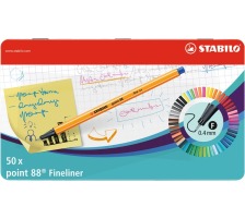 STABILO Fineliner Point 88 Metalletui 50 Stck, 8850-6