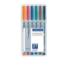 STAEDTLER Lumocolor non-perm. S 6 couleurs assorties, 311-WP6