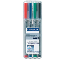 STAEDTLER Lumocolor non-perm. B 4 couleurs ass., 312 WP4