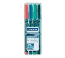 STAEDTLER Lumocolor permanent S 0.4mm rot, blau, grn, schwarz, 313-WP4