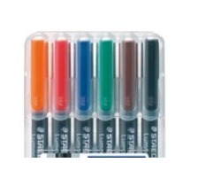 STAEDTLER Lumocolor permanent S 6 couleurs assorties, 313-WP6