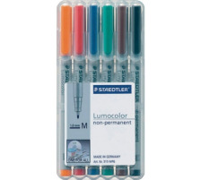 STAEDTLER Lumocolor non-perm. M 6 couleurs assorties, 315-WP6