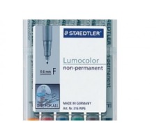 STAEDTLER Lumocolor non-perm. F 6 couleurs assorties, 316-WP6
