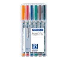 STAEDTLER Lumocolor non-perm. F 6 couleurs assorties, 316-WP6