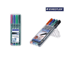 STAEDTLER Lumocolor permanent M 4 couleurs ass., 317 WP4