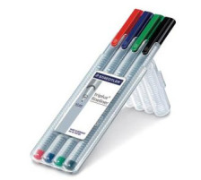 STAEDTLER Stylo Fibre triplus 334 0,3mm 4 couleurs ass., 334 SB4