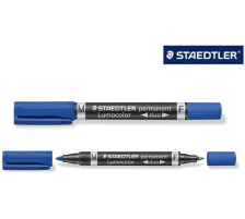 STAEDTLER Lumocolor DUO 348 0.6/1.5mm blau perm., 348-3