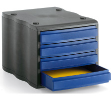STYRO Set tiroires noir/bleu 4 comp., 248850039