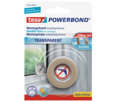 TESA Powerbond Transp. 19mmx1.5m Bande montage, double-face, 557430000