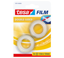 TESA Ruban adhs.tesafilm 12mmx7.5m transp.,double-f.Blister 2pcs., 579110000