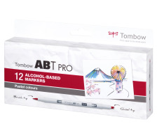 TOMBOW Dual Brush Pen ABT PRO Pastel Colours 12 pcs., ABTP-12P2