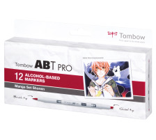 TOMBOW Dual Brush Pen ABT PRO Manga Set Shonen 12 pcs., ABTP-12P5