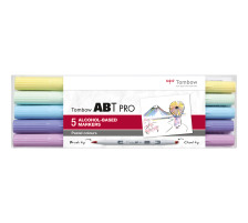 TOMBOW Dual Brush Pen ABT PRO Pastel Colours Set, 5 pcs., ABTP-5P-2
