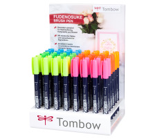 TOMBOW Set de calligraphie WS-BH Fudenosuke, neon 48 pcs., WSBH48P2A