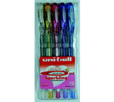 UNI-BALL Signo Sparkling 1mm 5 couleurs tui, UM-120SP.