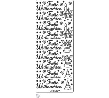 URSUS Creative Sticker Frohe Weihnachten argent, 59110058