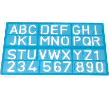 WESTCOTT Chablon 50cm A-Z, 0-9 bleu/rouge/vert, E-1060000