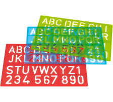 WESTCOTT Chablon 50cm A-Z, 0-9 bleu/rouge/vert, E-1060000