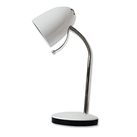 Lampe de table blanche avec support, sans ampoule (E27)