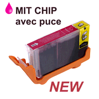 Cartouche d`encre XL magenta, 12 ml. NEW! AVEC PUCE. Compatible avec Canon CLI-551MXL