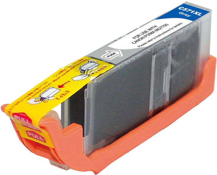 Tintenpatrone XL grey, 12.2 ml. NEW! MIT CHIP, kompatibel zu Canon CLI-571GXL