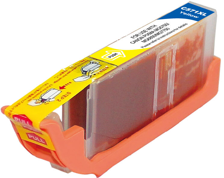 Tintenpatrone XL yellow, 12.2 ml. NEW! MIT CHIP, kompatibel zu Canon CLI-571YXL